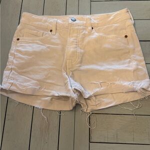 OLD NAVY | white denim button fly jean shorts | Sz 6